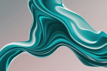 Poster - Futuristic Fluid Background with Dynamic Teal Shapes for Modern Designs