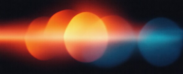 Poster - Abstract Warm Orange Cool Blue Gradient Background with Bokeh Effect for Digital Art Design and Minimalistic Aesthetic