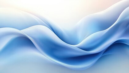 Wall Mural - Abstract Wavy Background in Light Blue with Smooth Gradients and Gentle Light