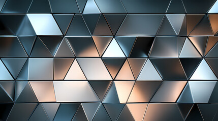 Poster - Abstract background with iridescent metal - generative ai. Tessellation. Illustration