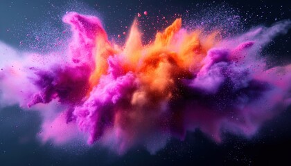 Poster - Colorful Explosion of Abstract Paint Swirls and Dynamic Motion