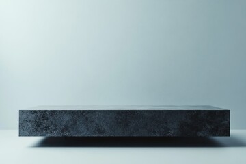 Leinwandbilder - Dark stone platform on white background.