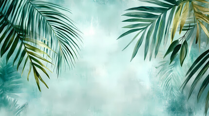 Wall Mural - palm leaves branches