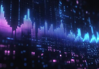 Poster - Colorful Digital Data Visualization with Abstract Graphs Representing Data Analysis and Technology Trends in a Vibrant Futuristic Style