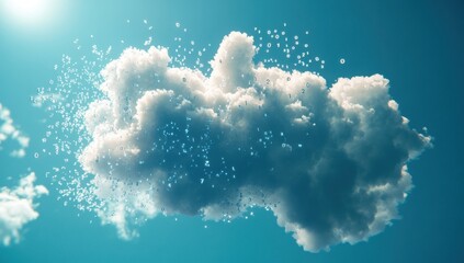 Aufkleber - Digital Cloud Concept Representing Data Storage and Technology with Floating Numbers and Symbols in the Sky, Illustrating Innovation and Modern Connectivity