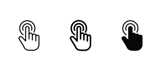 Poster - pointing hand clicks icon. Hand cursor click icon