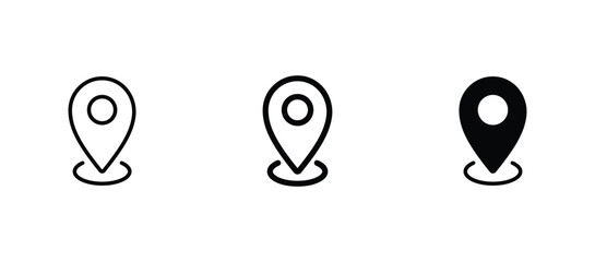 Poster - pin maps icon set. location symbol vector