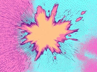 Poster - Dynamic Pop Art Explosion Background with Halftone Texture and High Contrast Lighting Effects