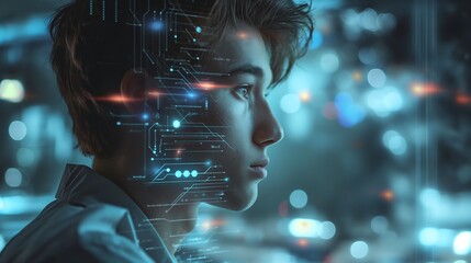 Poster - futuristic digital technology background 