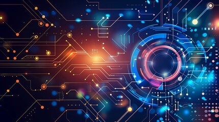 Fototapete - futuristic digital technology background