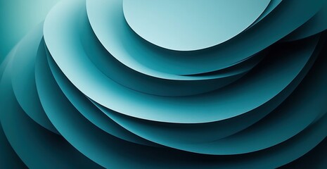 Aufkleber - Abstract Circular Gradient Design with Teal Color Palette for Modern Digital Art