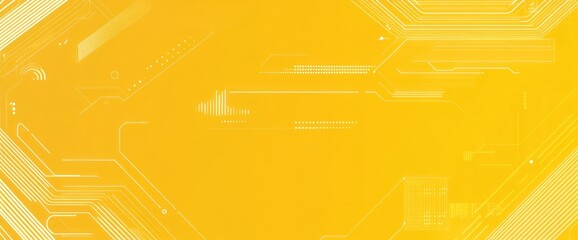 Poster - Abstract yellow circuit board texture background.