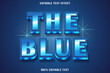 © Valiant15 - The Blue editable text effect 3d emboss neon style