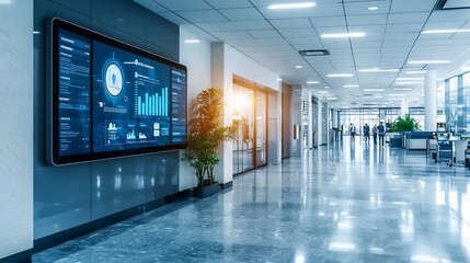 Poster - integrated emergency notification system installed in a public space featuring fire detection sensor
