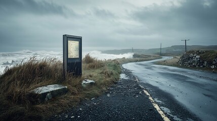 Poster - digital display in a coastal area providing real time tsunami data from an interconnected network of