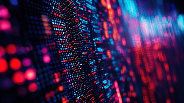 Abstract Digital Background with Bright Colorful Dots and Lines