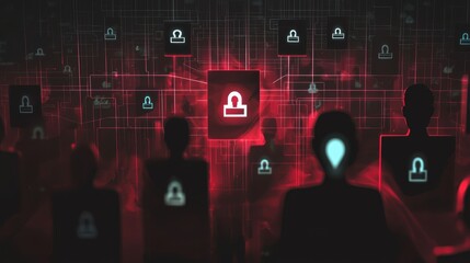 Poster - Digital Security Concept with Abstract Network and Lock Imagery