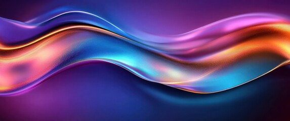 Poster - Dynamic Abstract Flowing Curves in Blue Purple Gold