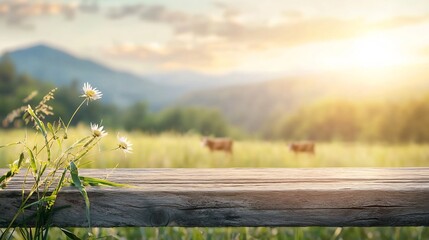 Poster - photograph of cows grazing peacefully in a lush green pasture with drones and iot enabled health tra