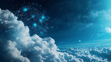 Poster - holographic network overlays visualizing real time atmospheric data collection and monitoring in the