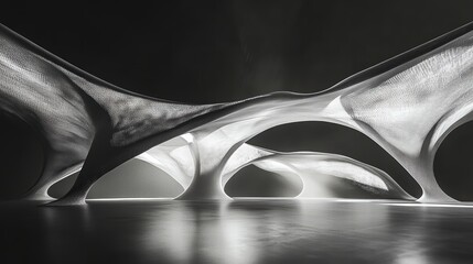 Poster - Intricate Architectural Design with Light and Shadow Play in Focus