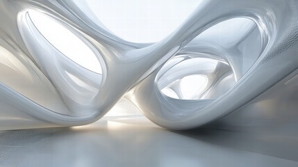 Poster - Ethereal Abstract Structure with Flowing Organic Forms and Light