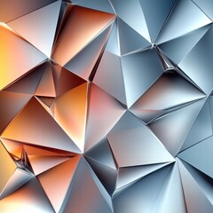 Poster - Abstract Metallic Geometric Shape Background with Shiny Reflective Surface