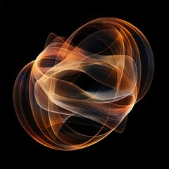 Poster - Abstract Light Waves in Vibrant Swirls on a Dark Background