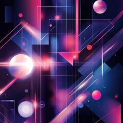 Poster - Abstract Geometric Design with Colorful Circles and Lines