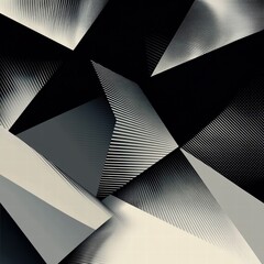 Poster - Abstract Geometric Patterns in Monochrome Design with Sharp Angles