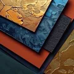 Poster - Abstract Textures with Metallic Finish in Bold Colors and Patterns