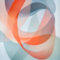 Poster - Abstract Colorful Swirls and Waves in Orange and Blue Tones