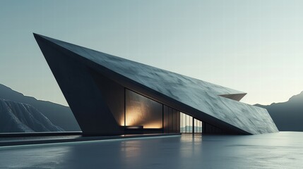 Poster - Modern Architectural Design with Geometric Shapes and Dramatic Lines