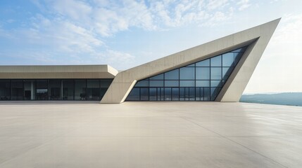 Poster - Modern Architectural Design with Sharp Angles and Spacious Patio