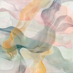 Poster - Soft Abstract Waves in Pastel Colors for Modern Design Concepts