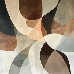 Poster - Abstract Composition with Earthy Tones and Gentle Curves