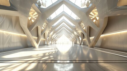 Poster - Modern Architecture Interior with Bright Light and Elegant Design