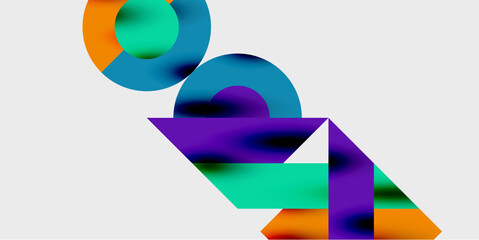 Aufkleber - Vibrant abstract background circles with smooth gradients, creating a dynamic and modern design. Ideal for creative, tech, or contemporary-themed projects