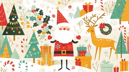  Whimsical Christmas Celebration: Festive Cartoon Illustrations