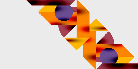 Poster - Modern abstract background featuring circles, lines, and triangles in a dynamic geometric composition. Perfect for stylish, tech, or creative-themed designs