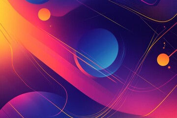 Wall Mural - abstract vibrant gradient shapes and lines background.