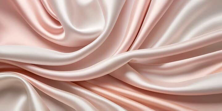 Close-Up of Luxurious Smooth Silk Fabric with Pastel Swirling Pattern and Glossy Sheen