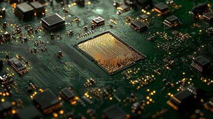 Aufkleber - A collaborative lab showcasing advancements in miniaturization and microelectronic efficiency Stock Photo with side copy space