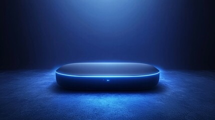Poster - A futuristic device showcasing the seamless integration of microelectronic IoT technology Stock Photo with side copy space