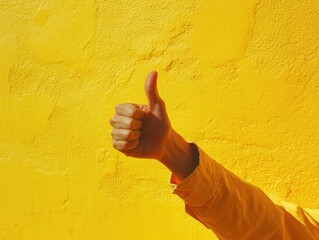 Poster - Man Giving Thumbs Up in Yellow Shirt