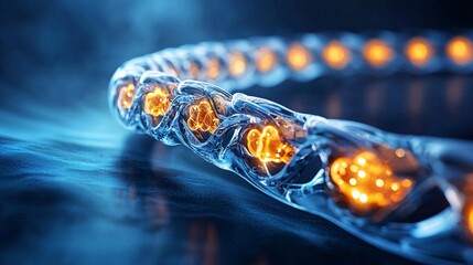 Poster - A detailed view of bioengineered stents and their applications in cardiovascular health Stock Photo with side copy space