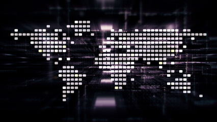 Leinwandbilder - Futuristic metaverse, hi-tech digital data telemetry with encrypted numbers, display dynamic background for computer desktop screen display format