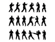 © Md.Ashadoggaman - various dynamic poses, such as fighting stances, punching, kicking, and defensive positions
