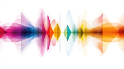 Poster - overlapping geometric shapes representing sound frequencies,