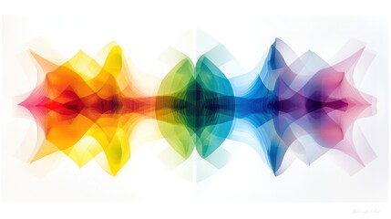 Poster - overlapping geometric shapes representing sound frequencies,